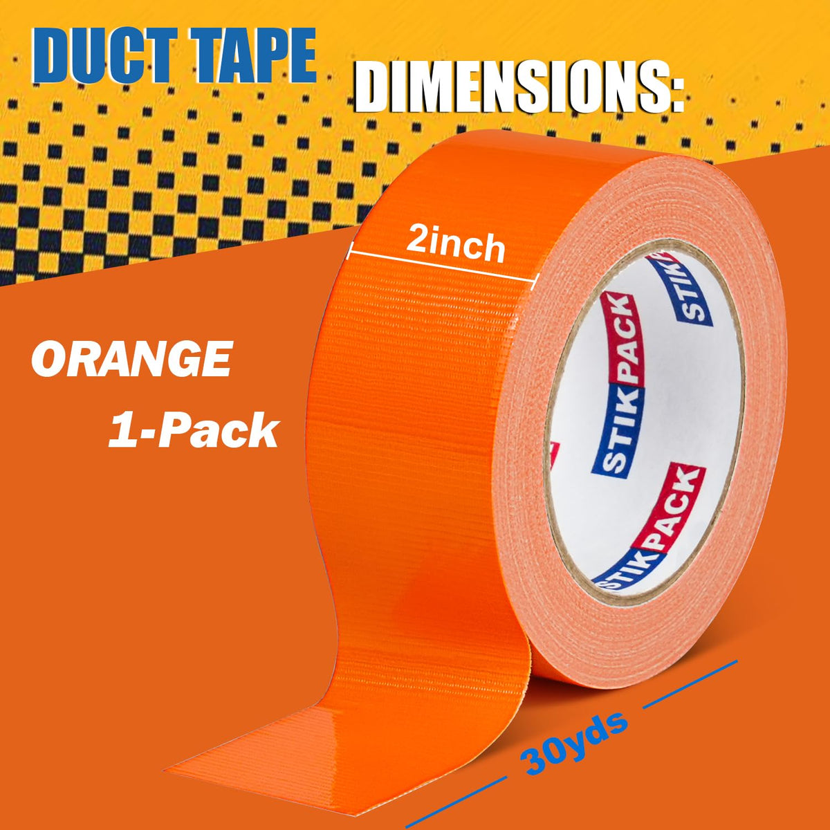 Heavy Duty Orange Duct Tape 2 Inches x 90 Feet, 1 Roll