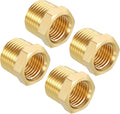 Pack of 4, 3/8" NPT Male to 1/4" NPT FeMale Solid Brass Hex Bushing