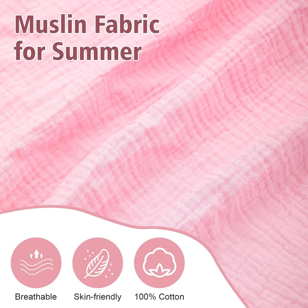 Car Seat Cover Baby Girls, Muslin Infant Car Seat Cover with Detachable Bow, Handmade Baby Carrier Cover with Mesh