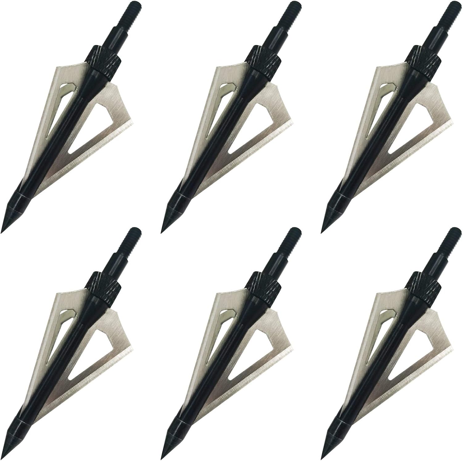 Archery Broadheads, 100 Grains Screw in Arrow Archery 3 Blades Hunting Heads Arrow Tips Compatible Crossbow& Compound