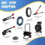 Steel Strapping Tool for 1/2" to 3/4" Width, Banding Tool for 0.3-0.8mm Thickness, Heavy-Duty Manual Banding Kit