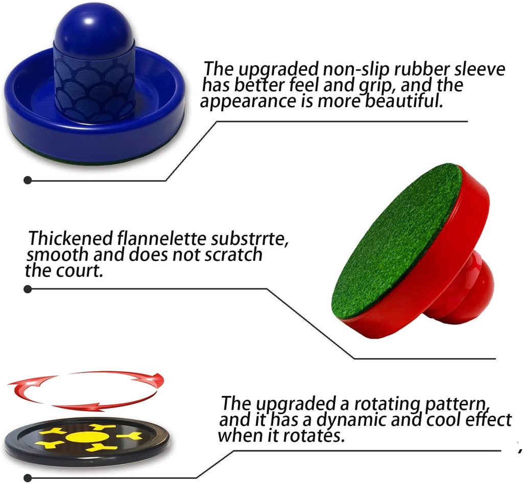 Air Hockey Pushers & Pucks, Non-Slip Strikers Tables | Dynamic Pucks For Adults, Air Hockey Paddles, Replacement