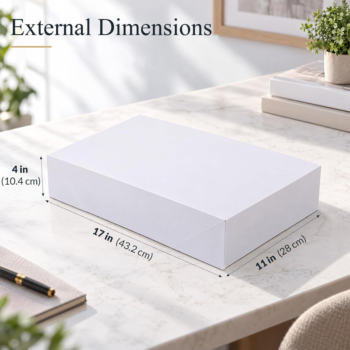 12 Pack 17x11x4 inch Gift Boxes, White Shirt Boxes for Presents