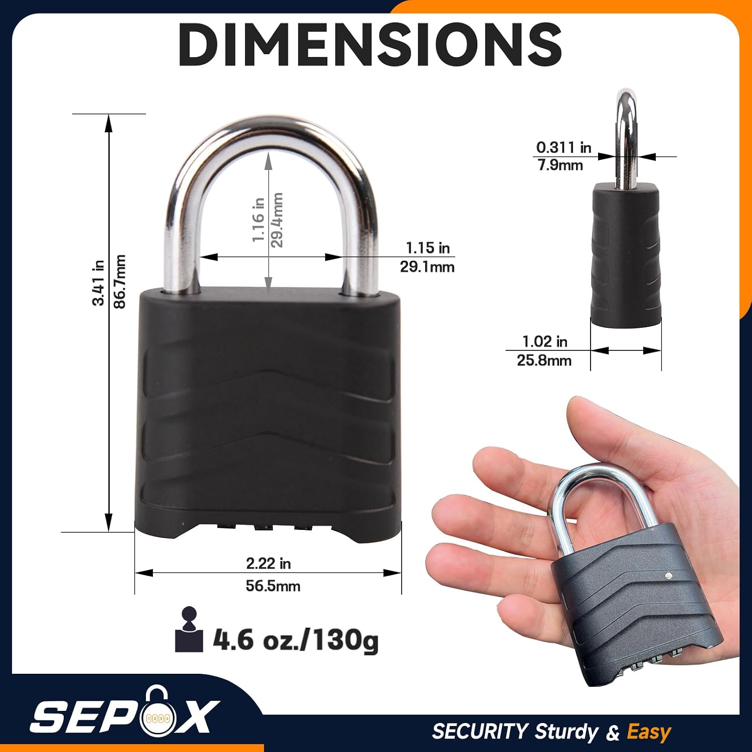Combination Padlock Bundle – 6PCS 55mm Weatherproof Uncuttable 4-Digit for Warehouse/Home