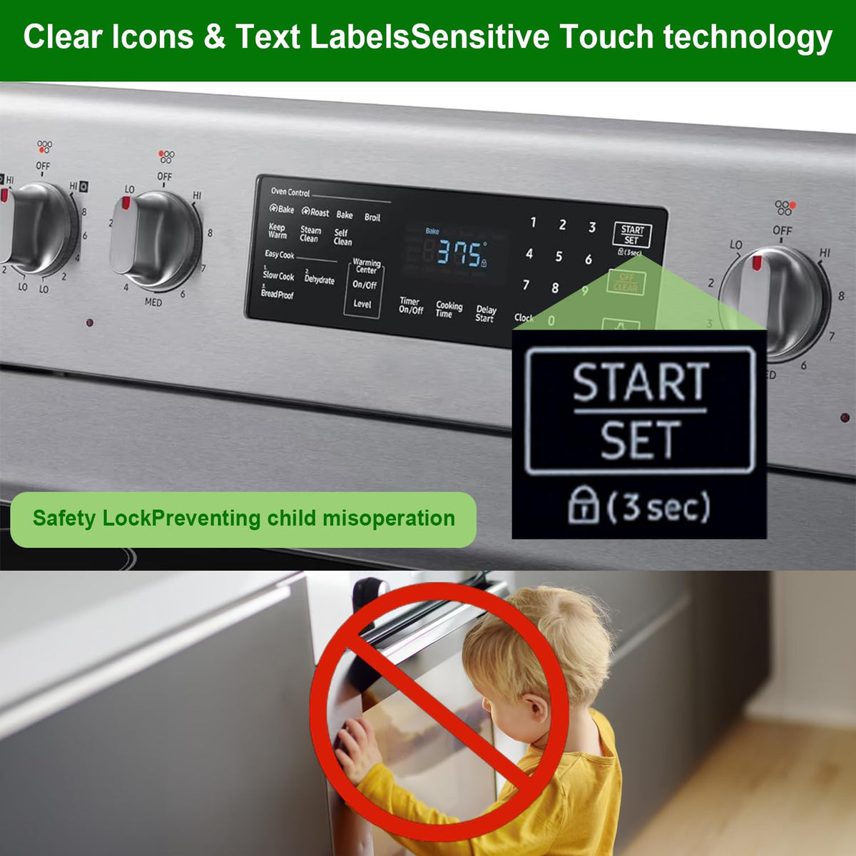 DG34-00043A Membrane Switch Touchpad Overlay Compatible with Samsung Ranges
