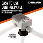 Deway Fuel Transfer Pump, Basic Clip-On Nozzle, 2.4 GPM Flow, 51 In Hose