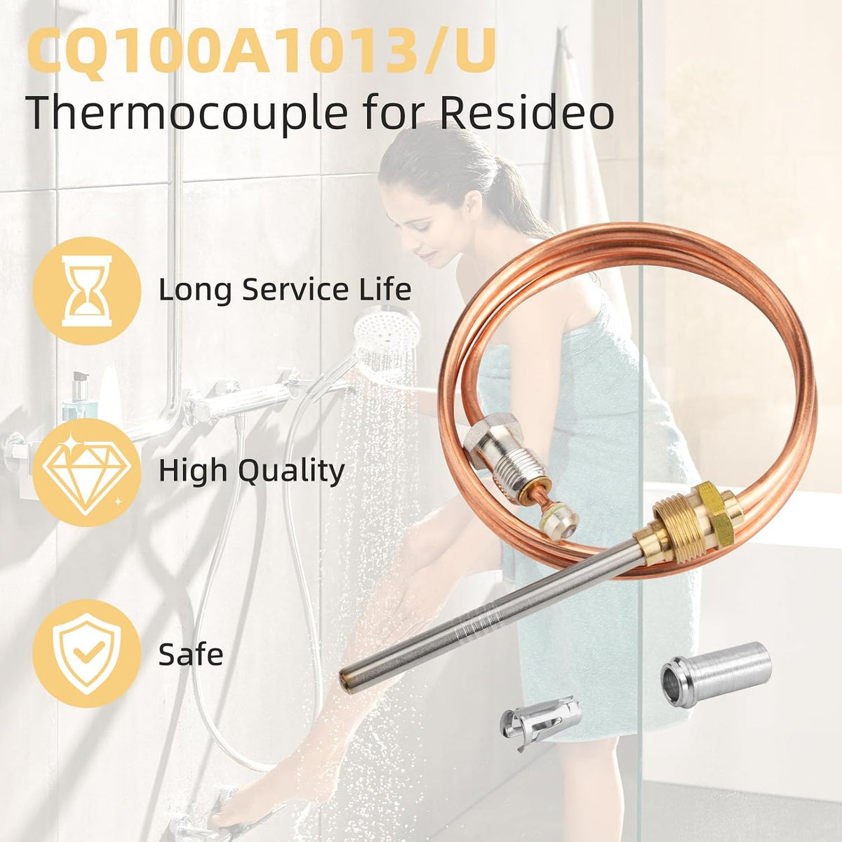 CQ100A1013/U 24-Inch Replacement Thermocouple Fits for Resideo Gas Furnaces