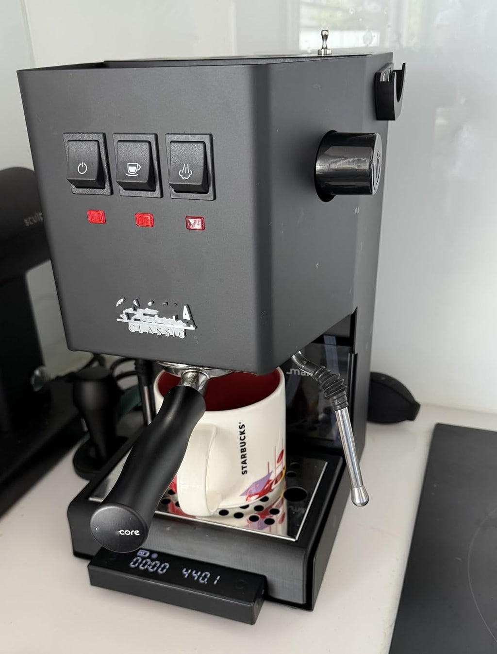 Drip Tray for Gaggia Classic E24 & Graggia Pro E24, Compatible with Timemore Basic Scale, Extra Cup Clearance for Weighing Shots (Black)