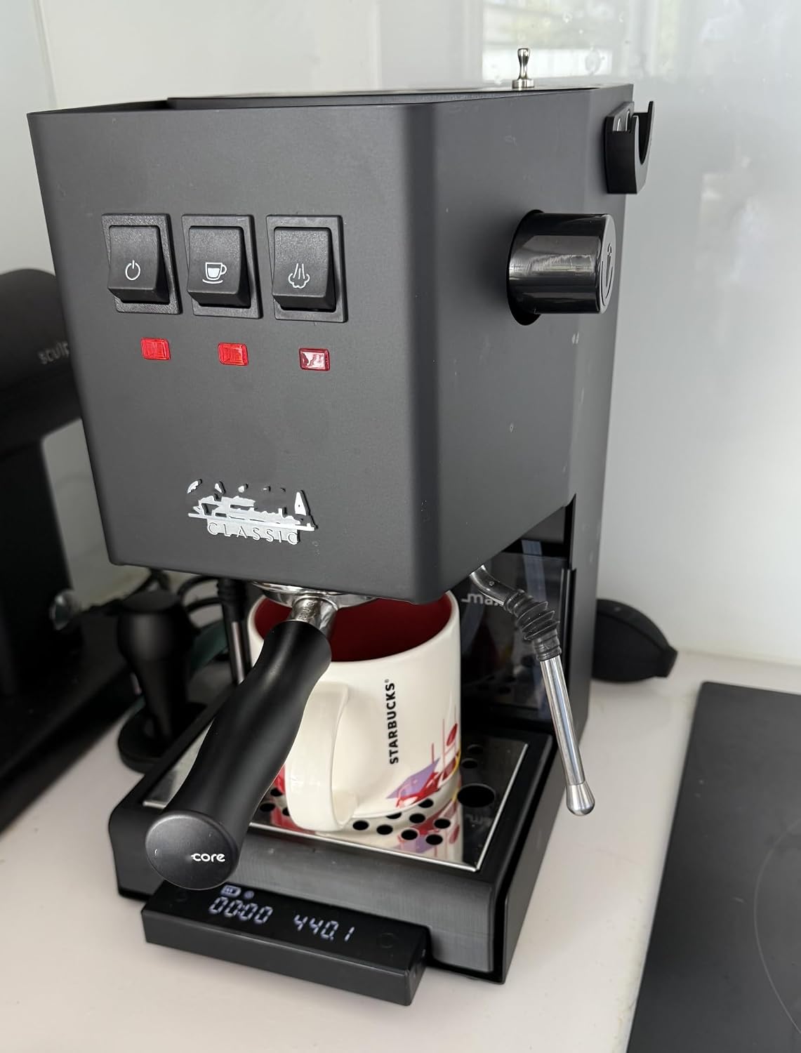 Drip Tray for Gaggia Classic E24 & Graggia Pro E24, Compatible with Timemore Basic Scale, Extra Cup Clearance for Weighing Shots (Black)
