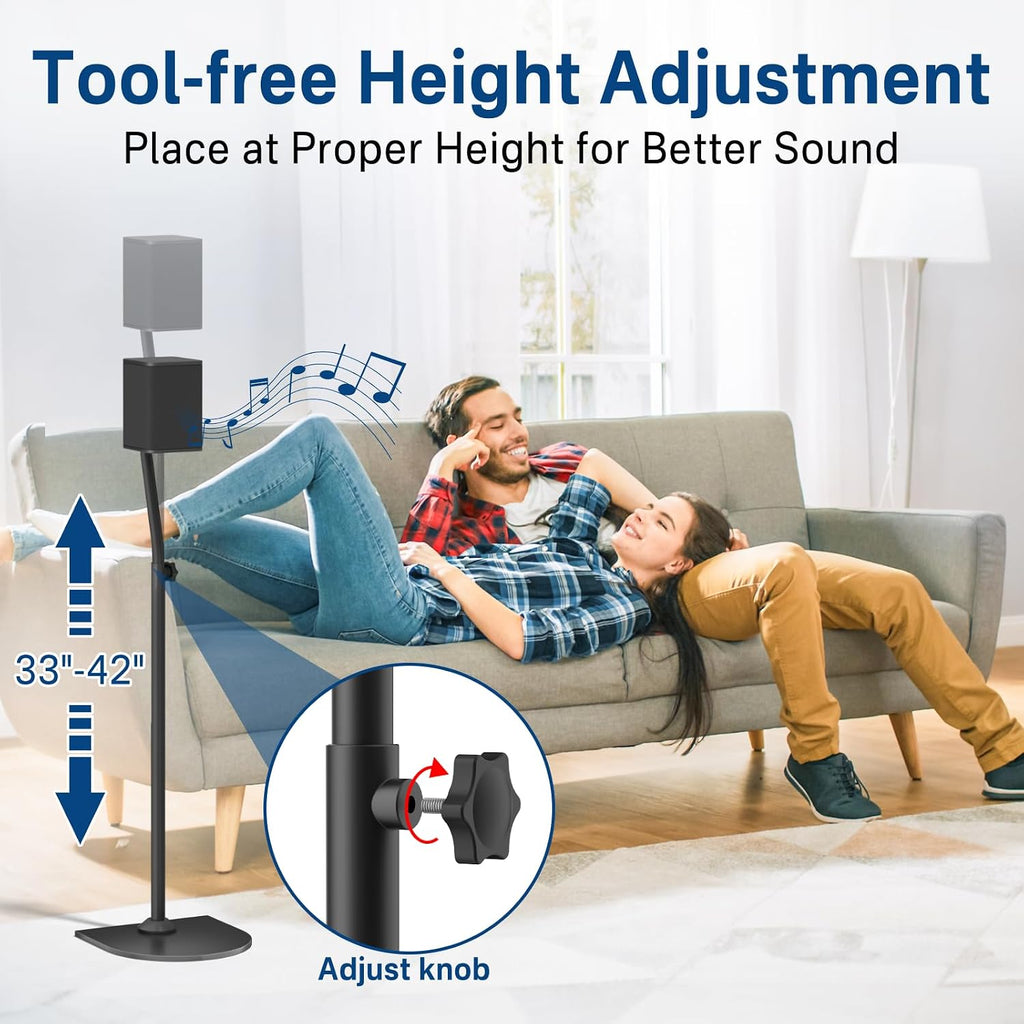 Speaker Stands for LG Rear Speakers SPQ8-S SPT8-S SPK8-S 578S1-S S78S2-S S65S3-S S55TR, Height Adjustable 33"–42" for