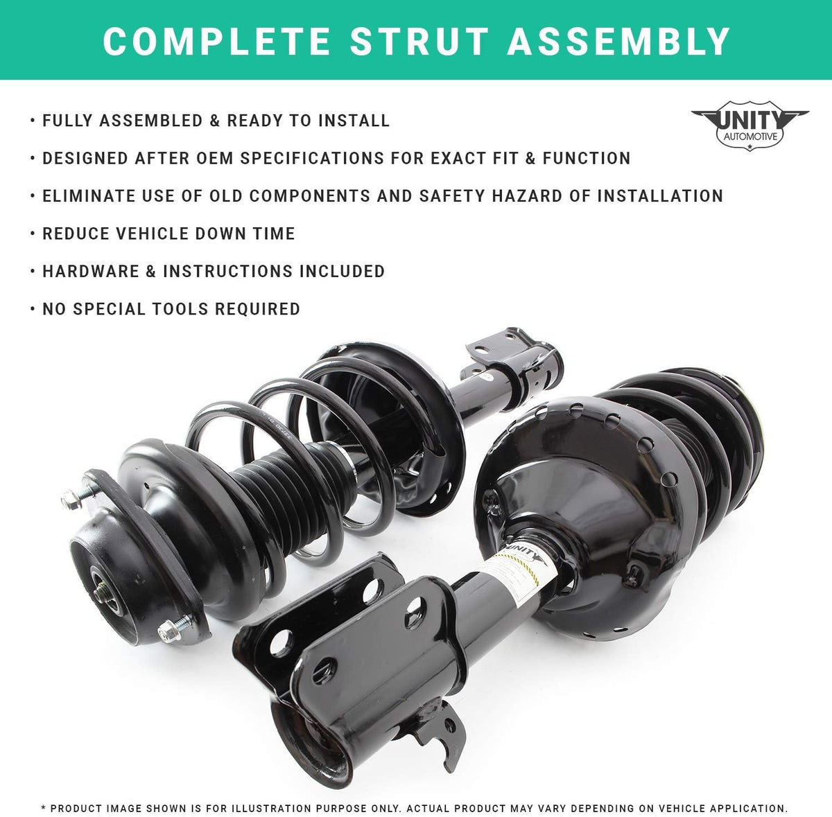 UNITY AUTOMOTIVE 11061 Front Left Complete Strut Assembly 2000-2005 Ford Focus