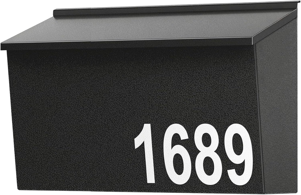 Mailboxes for Outside, Wall Mount Mailbox | Custom Number Stickers, Large Metal Mail Box for House, Modern Post Box