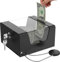Steel Locking Tip Box - Heavy Duty Secure Tip Jar with Combination Cable Lock - Use for Collecting Donation