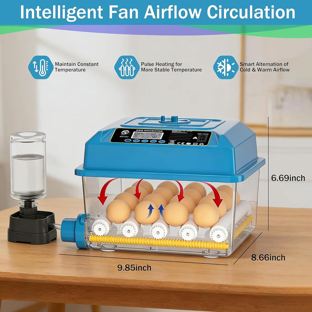 16 Eggs Incubators for Hatching Eggs, Egg Incubator with Automatic Egg Turning, Chicken Egg Incubator with Humidity