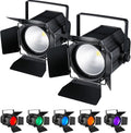 COB Stage Lights with Barn Doors, COB Par Light 200W LED RGBWAUV DMX512 Master-Slave Sound DJ Lighting Spotlight