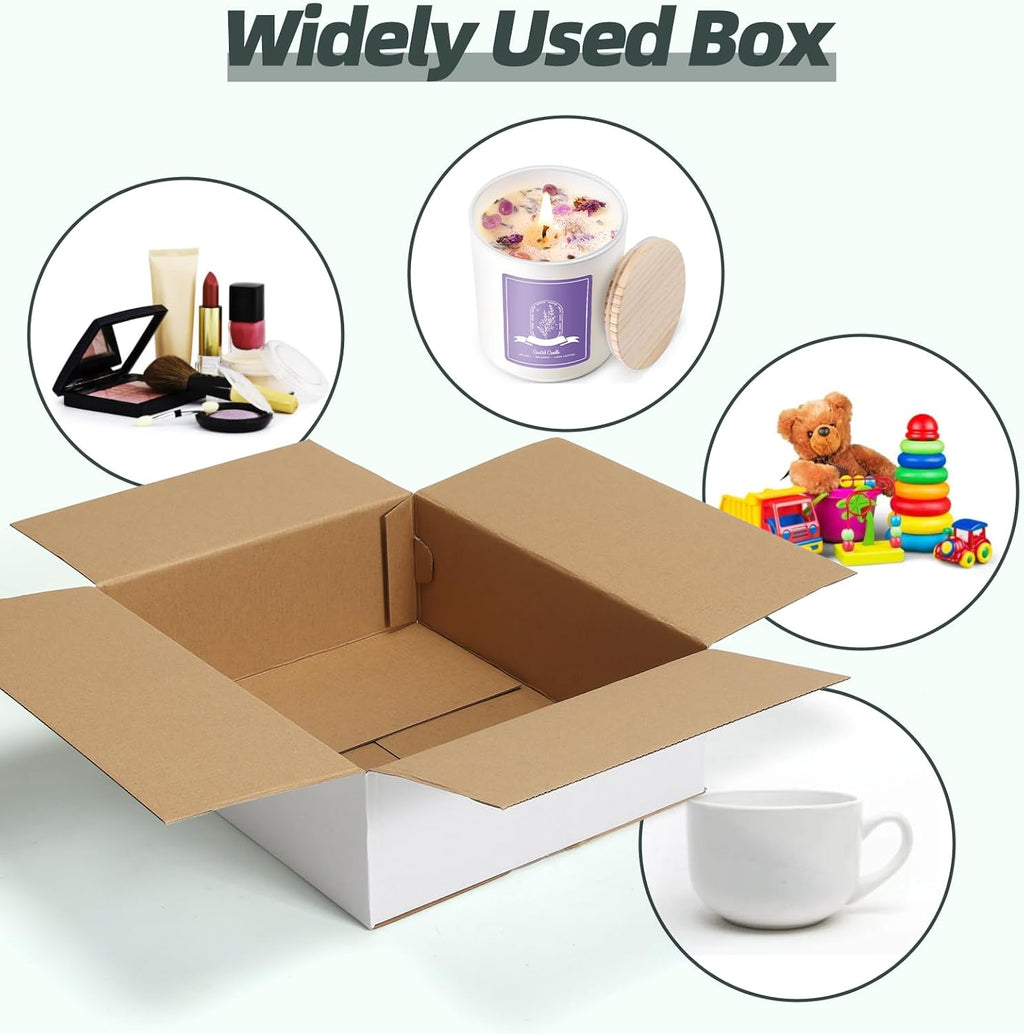 12x10x4 Shipping Boxes 15 Pack, White Packing Mailing Boxes