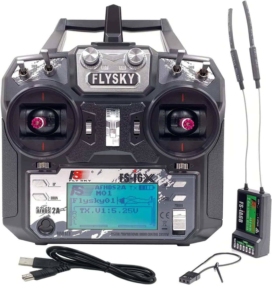 Flysky FS-i6X 6-10CH RC Transmitter and FS-iA6B Receiver 6CH 2.4GHz | i-Bus 10 Channels or PWM 6CH 2.4GHz AFHDS2A