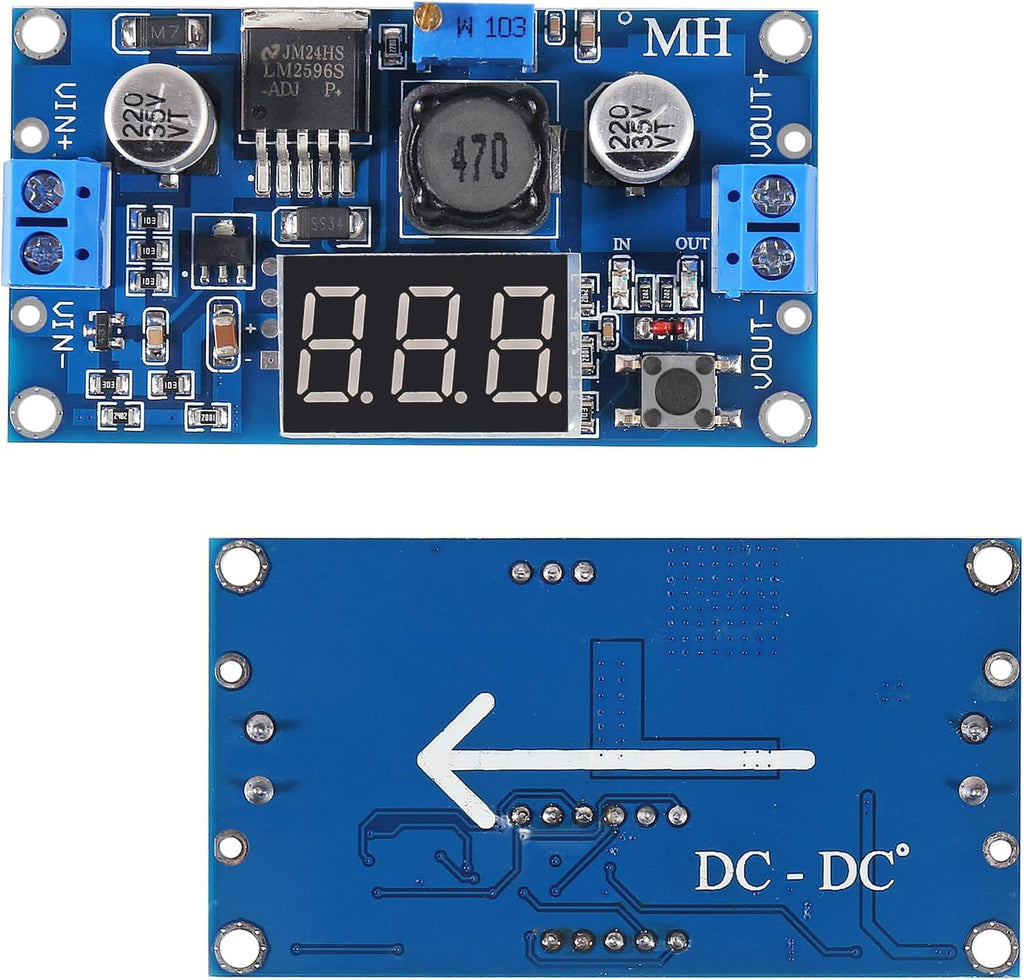 2pcs LM2596S LM2596 DC-DC Buck Converter Adjustable Step-Down Voltage Regulator Power Module 36V 24V 12V to 5V 2A Voltage Stabilizer with LED Display