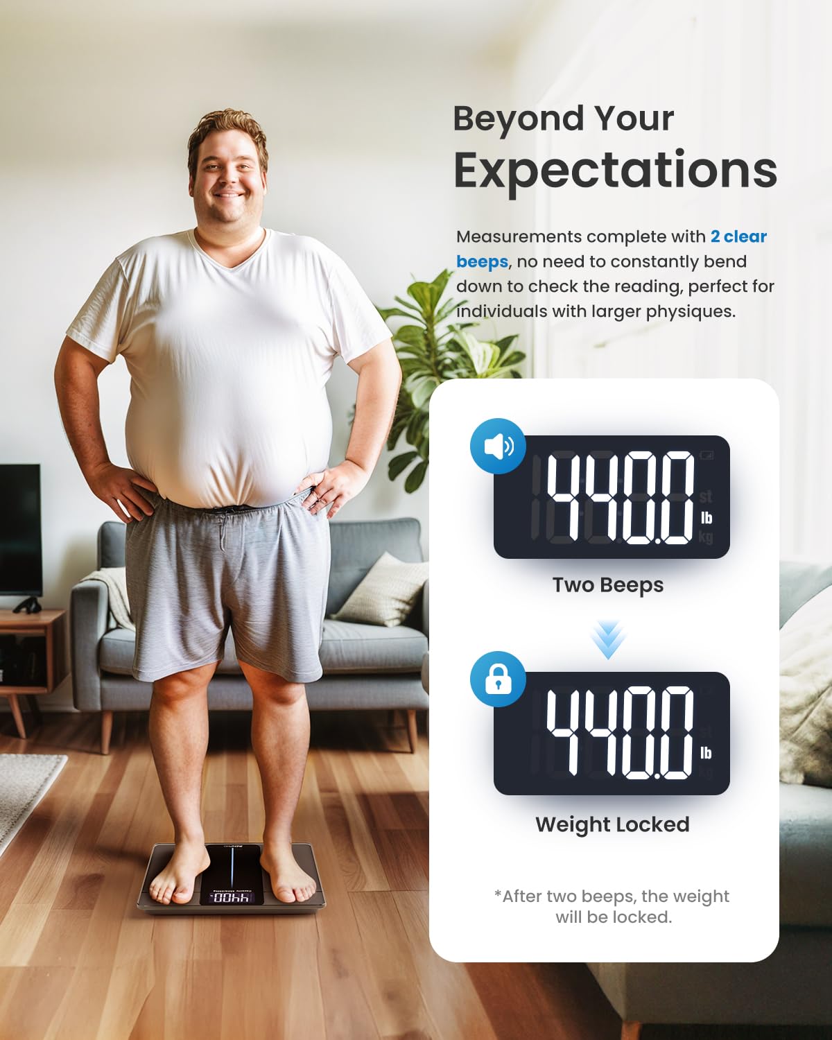 550lb Digital Scale for Body Weight, Large LED Display, Core 1L | Highly Accurate Bathroom Scale for Weight, Big