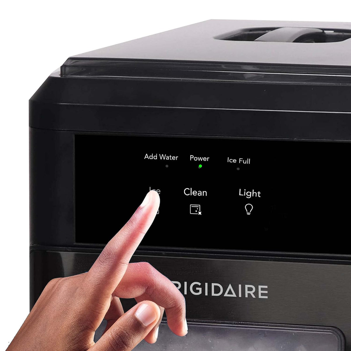 EFIC237 Countertop Crunchy Chewable Nugget Ice Maker, 44lbs per day, Black Stainless