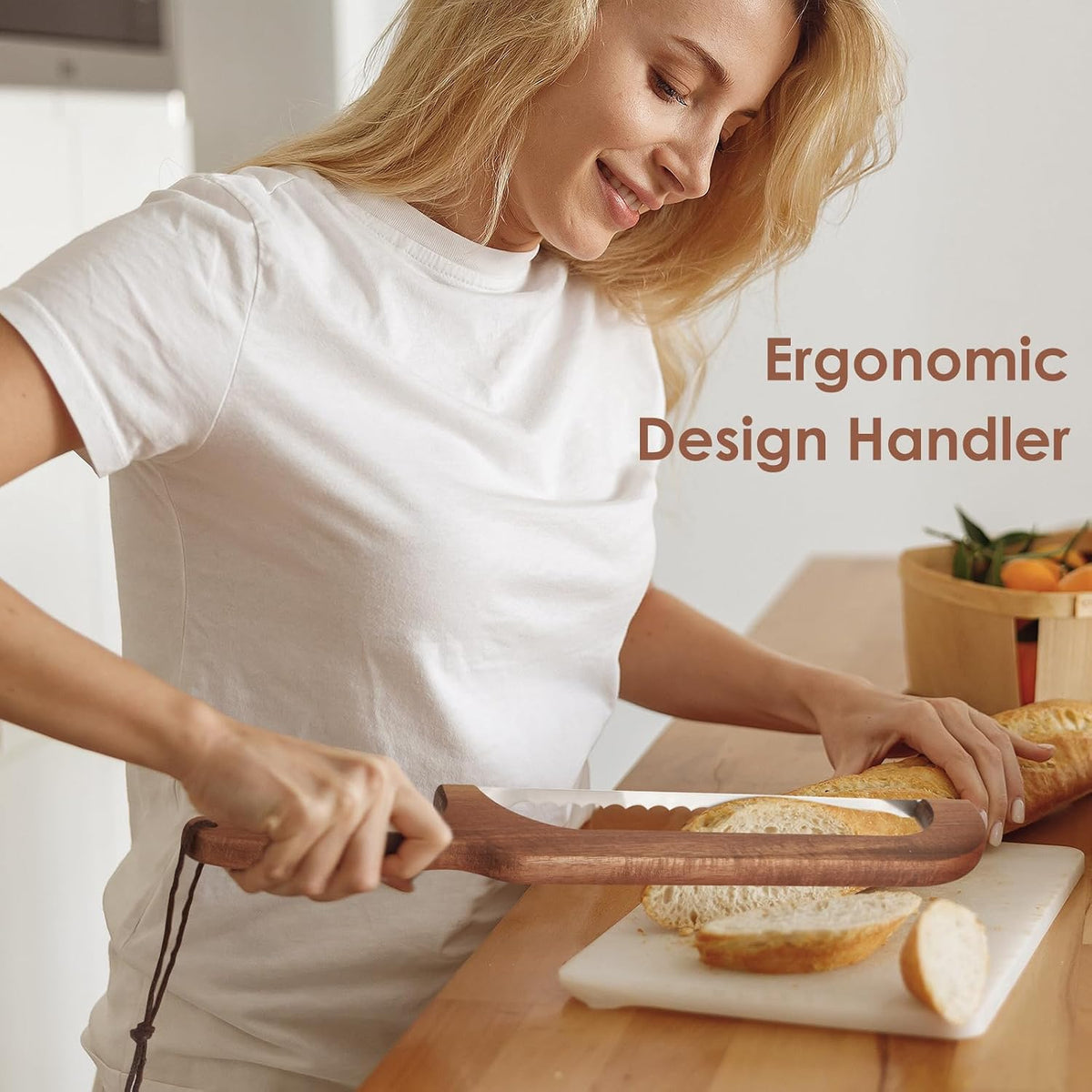 Bread Slicer for Homemade Bread, 15.7-Inch Serrated Sourdough Knife