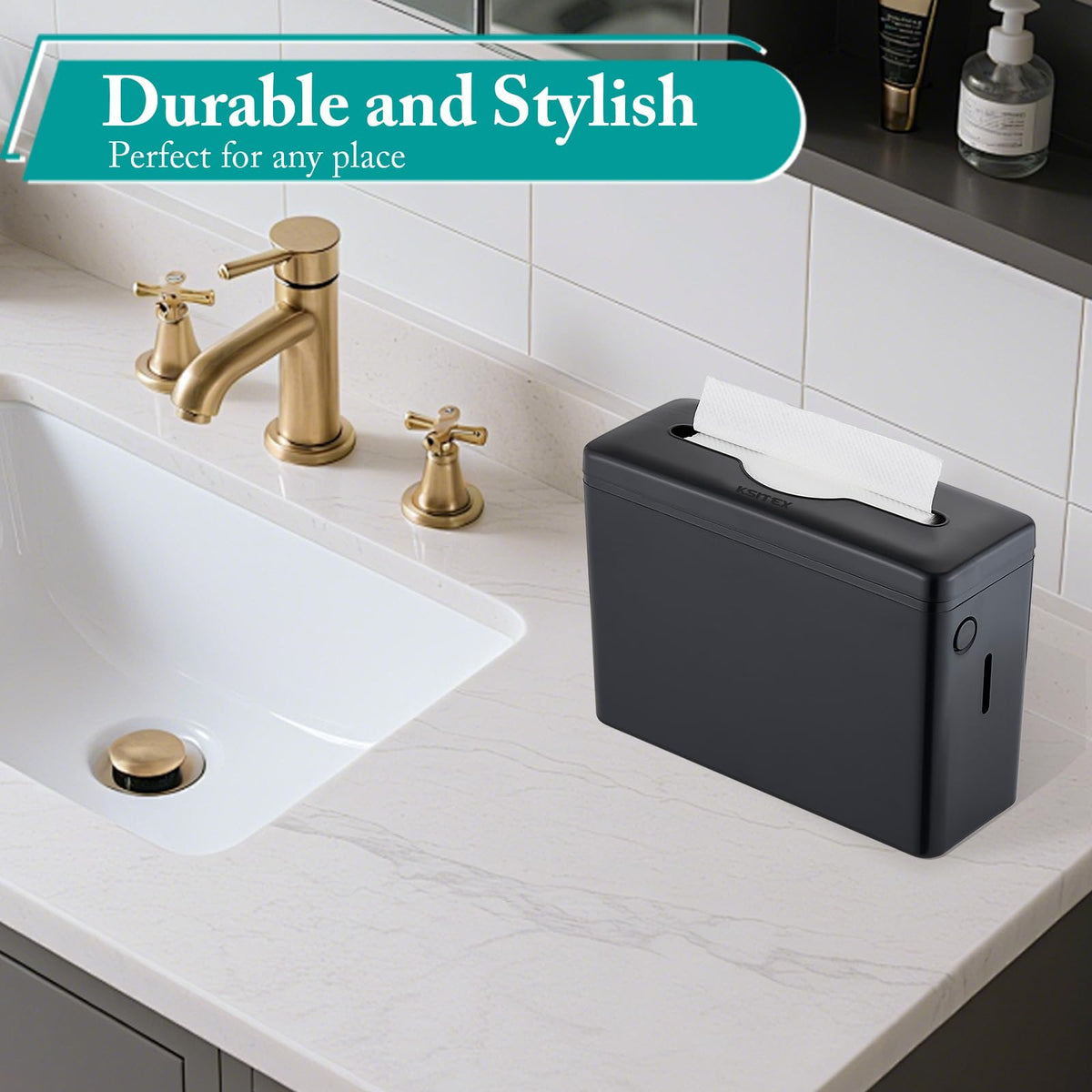Paper Towel Dispenser Countertop,Non-Slip Base,Black-S