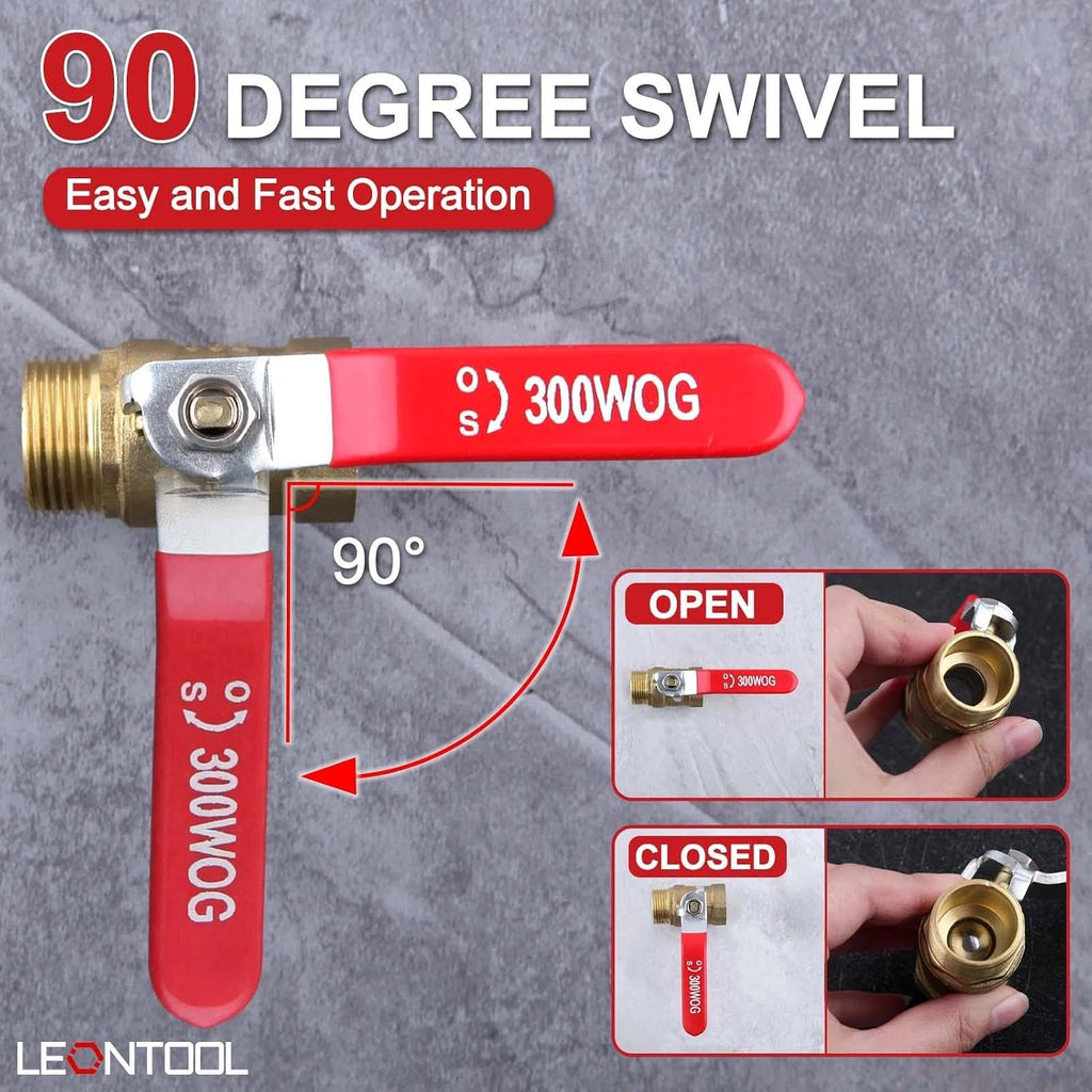 Brass Ball Valve G3/4 Inch Male x Female Thread Pipe Fitting