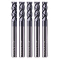SEFHLI 4 Flute Solid Carbide Square End Mill Set(5Pcs, 1/4in), AlTiN Coated