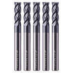 SEFHLI 4 Flute Solid Carbide Square End Mill Set(5Pcs, 1/4in), AlTiN Coated