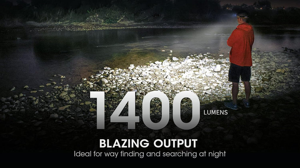 NU43 Rechargeable Headlamp, 1400 lumens USB-C Bright Lightweight for Camping, Running, or Working, with Spotlight