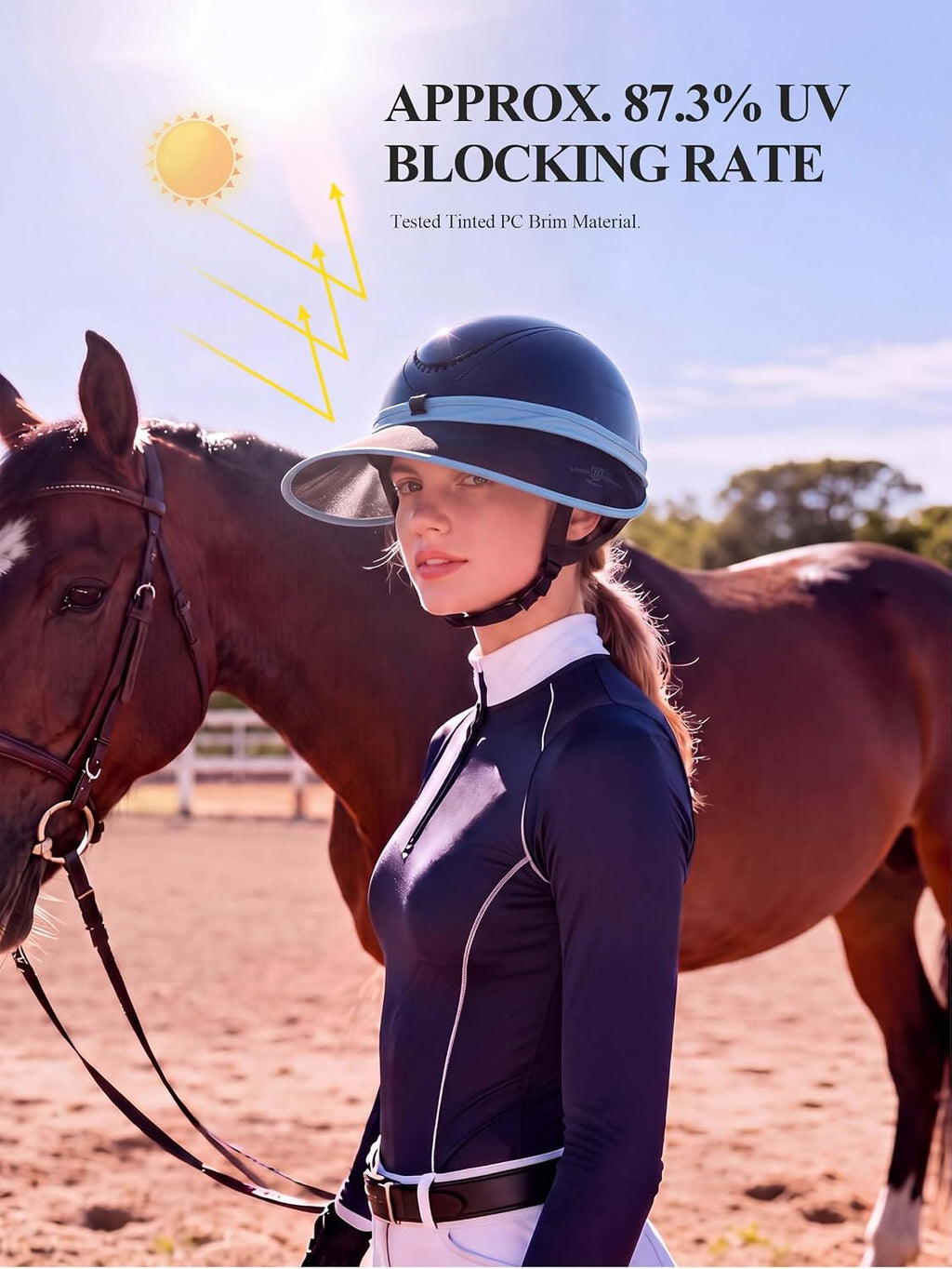Horse Riding Helmet Visor, Clip-On Sun Brim