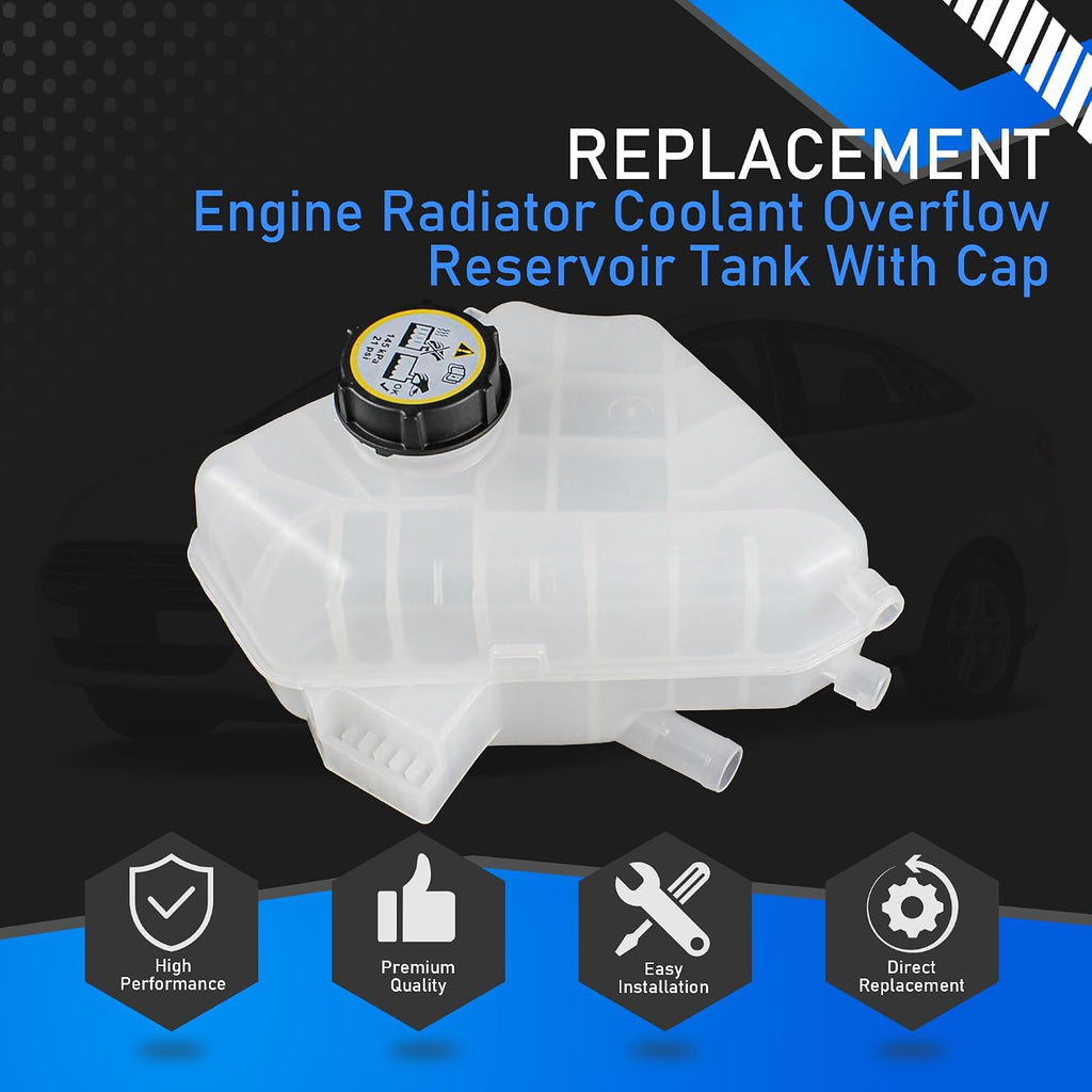 Engine Coolant Reservoir Tank with Cap Fit for 11-19 Ford Fiesta