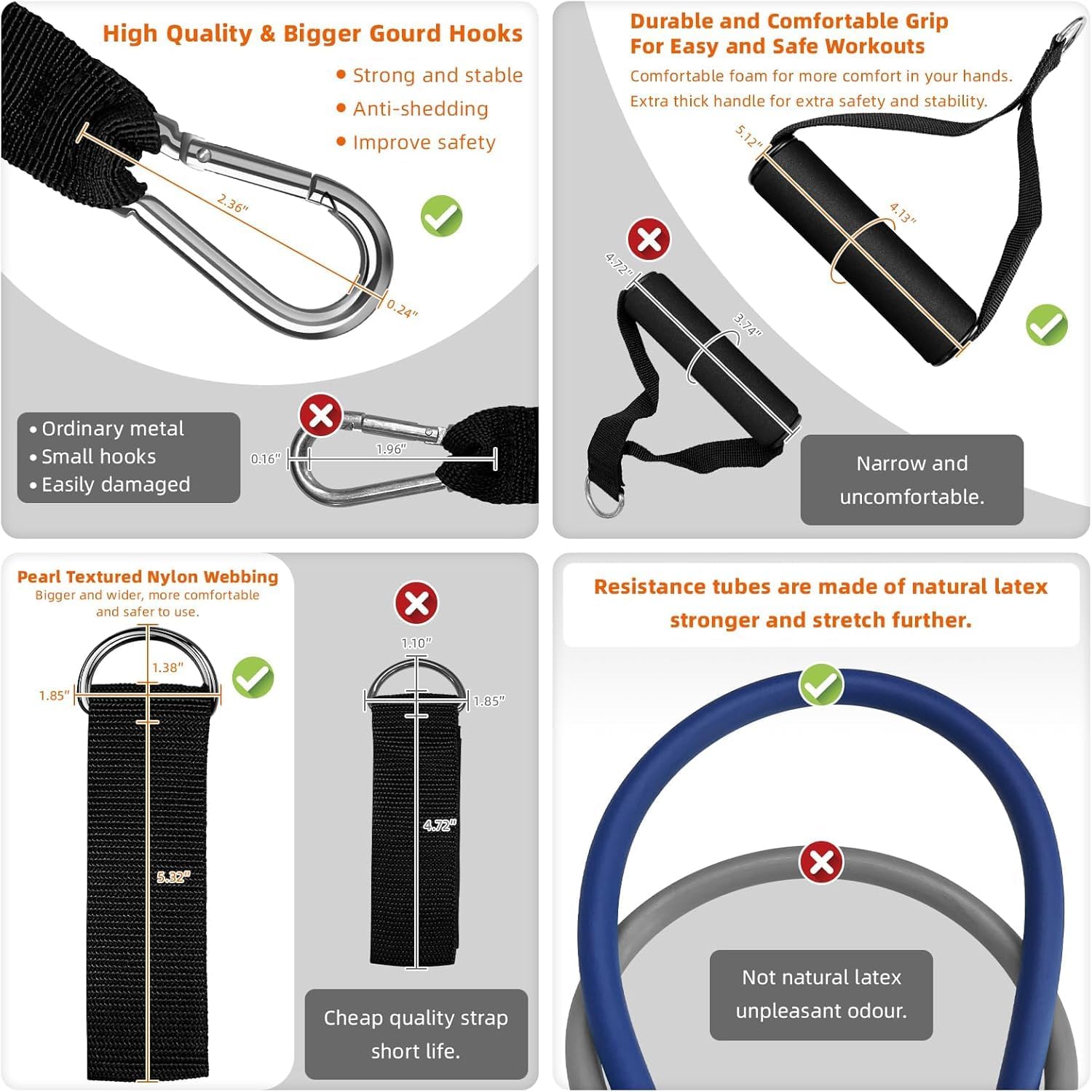 Resistance Bands for Working Out, Exercise Bands with Handles, Stretch Bands for Exercise, Workout Bands with Door
