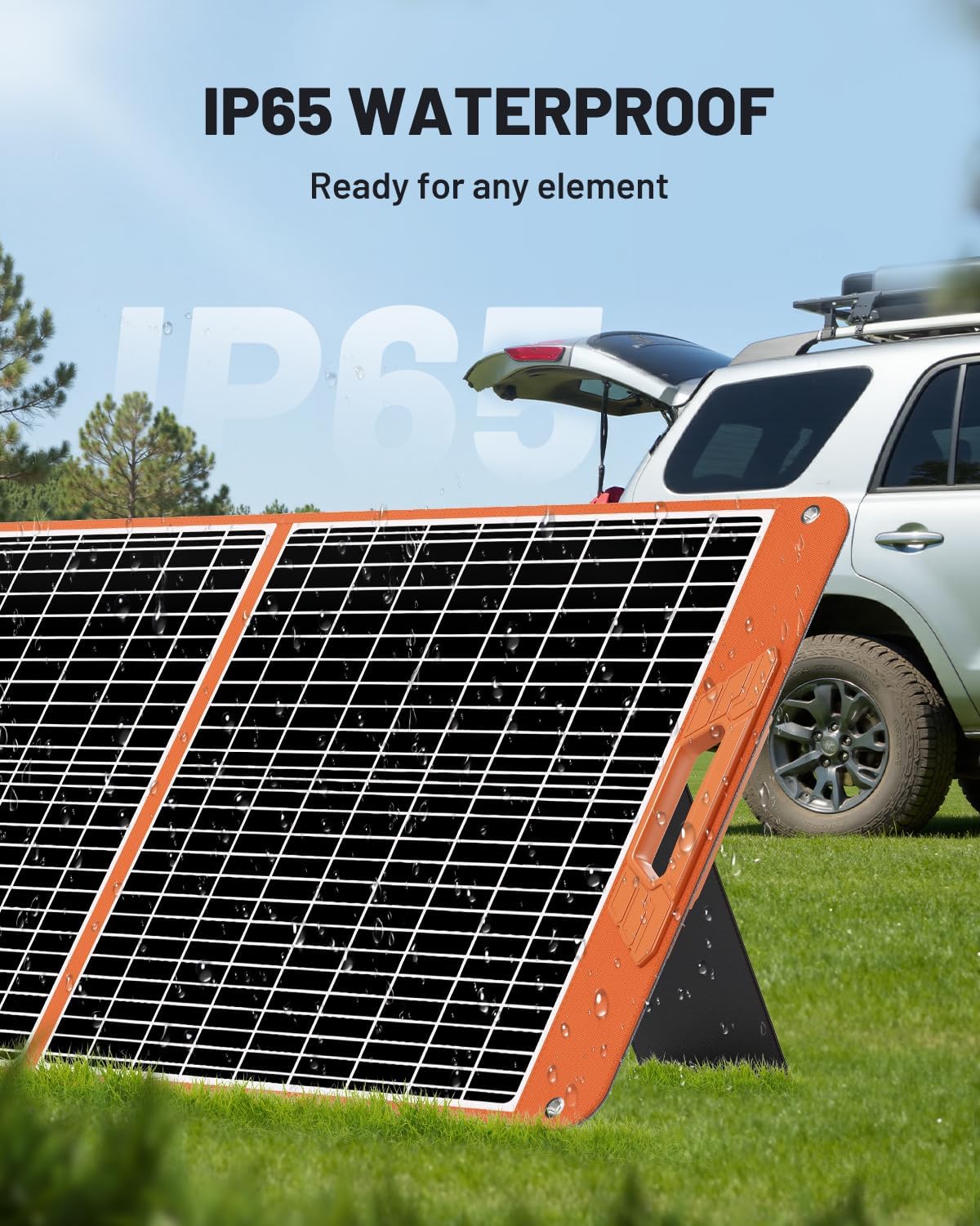 60W Portable Solar Panel Charger, 23.5% High Efficiency Foldable Solar Panels for Power Station, Waterproof Solar