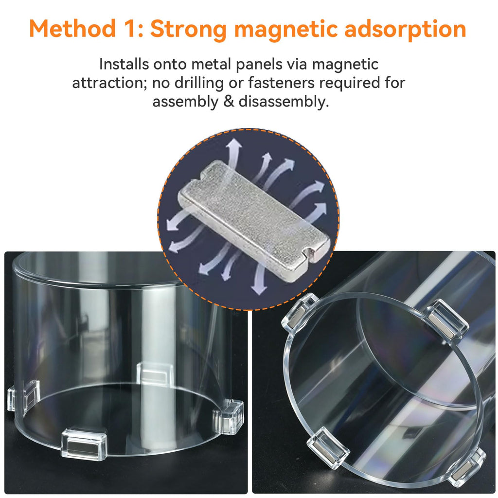 Strong Magnet Magnetic Push Button Switch Protective Cover Dustproof Waterproof Transparent for Computer Cocket Emergency Stop Button Round 86 * 64mm ﻿