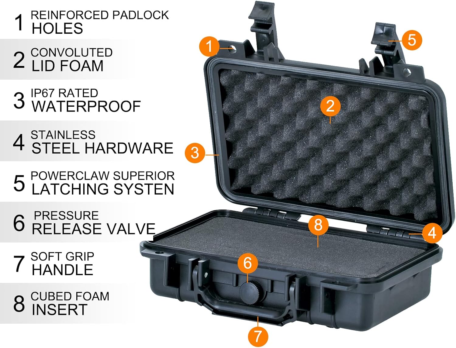 Portable All Weather Waterproof Protective Hard Case, Small Camera Case,Dry Case with Customizable Foam,Fit Use of