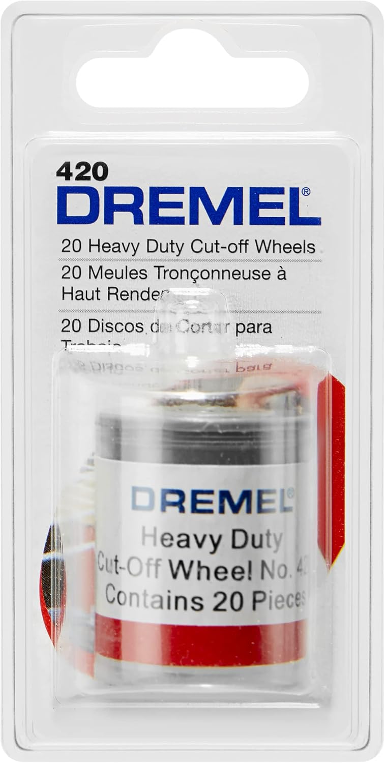 Dremel 420 Cut-Off Wheel, 15/16" (23.8 mm) Diameter, 0.40” (1.0 mm) disc Thickness, Cutting Rotary Tool Accessory (20 Pieces)