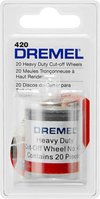 Dremel 420 Cut-Off Wheel, 15/16" (23.8 mm) Diameter, 0.40” (1.0 mm) disc Thickness, Cutting Rotary Tool Accessory (20 Pieces)