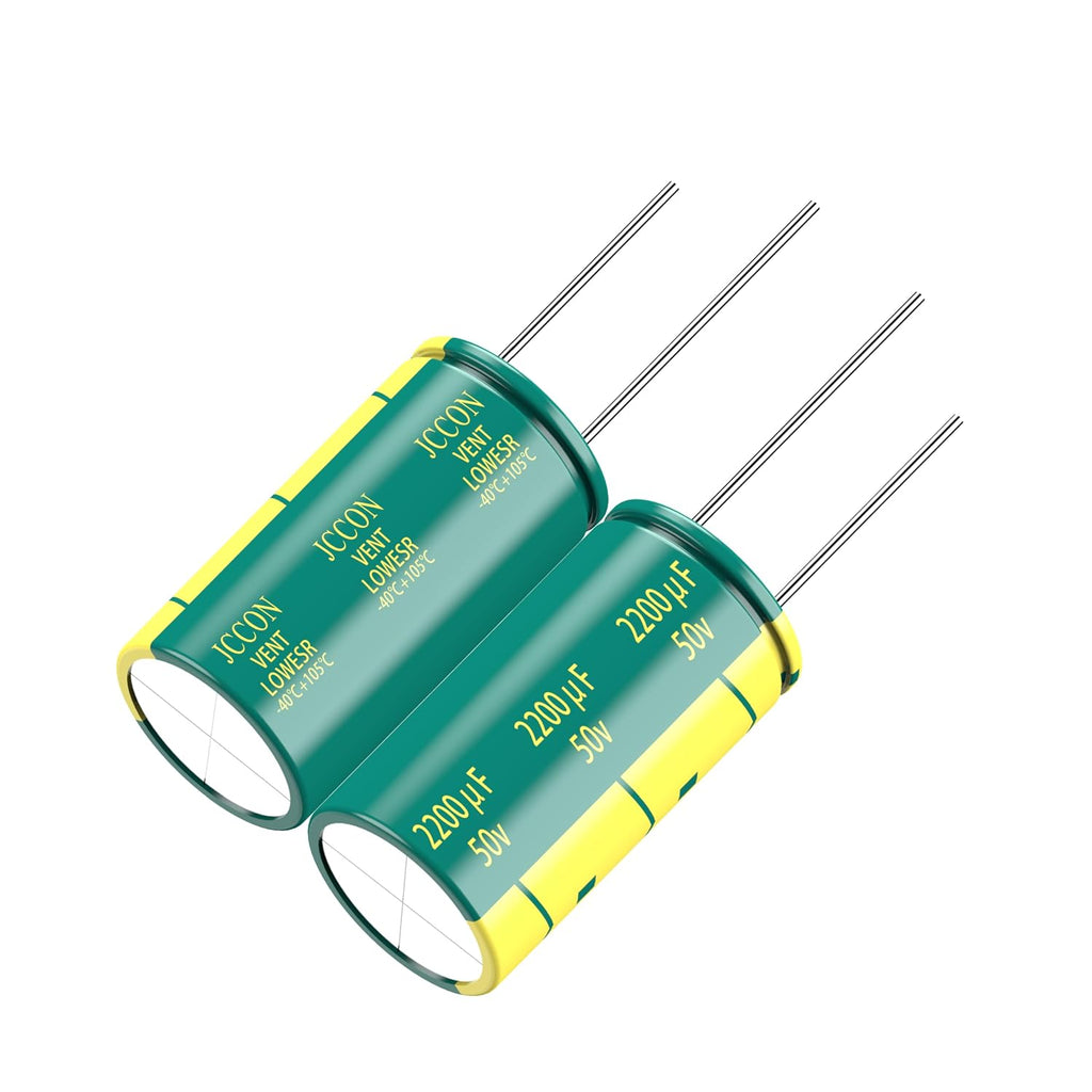 2-Pack 50V 2200uF Premium Quality Low ESR Electrolytic Capacitors 16x30mm (0.63x1.18in), 50Volt 2200MFD High-Frequency Caps with Superior Performance