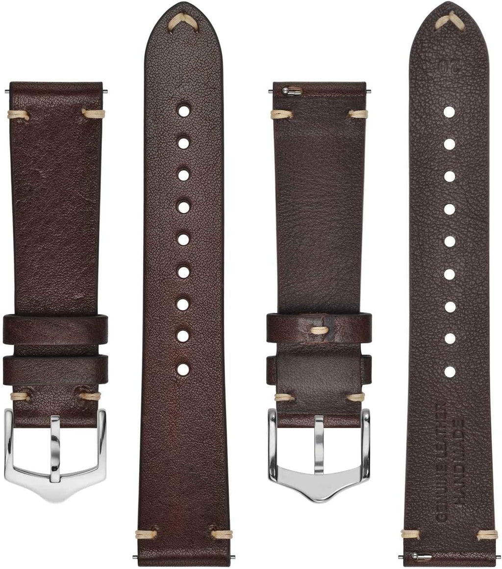 Men's Watch Bands, Hand-Stitched Leather Watch Straps, Quick Release, 18mm 19mm 20mm 21mm 22mm