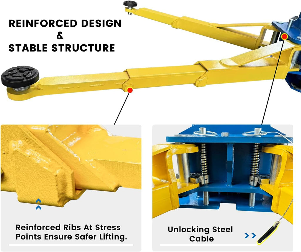 220V Two Post Car Lift 10,000 LBS Floor Plate, Single-Sided Unlocking 2 Posts Auto Hoist Truck Lift for Garage 3 Year