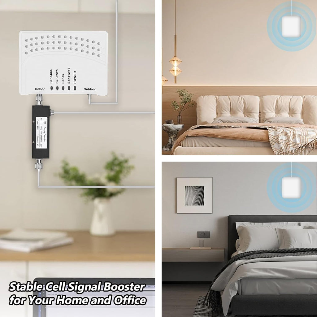 Cell Phone Booster for Home & Muti-Room, Up to 7000Sq. Ft,Cell Booster for Rural Area with 2 Indoor Antennas,Boosts