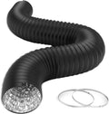 6" 8 Ft Aluminum Ducting Flexible, Heavy-Duty Four-Layer Protection with 2 Duct Clamps, Dryer Vent Hose for Heating