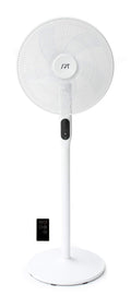 16″ DC-Motor Energy Saving Stand Fan with Remote and Timer – Piano White