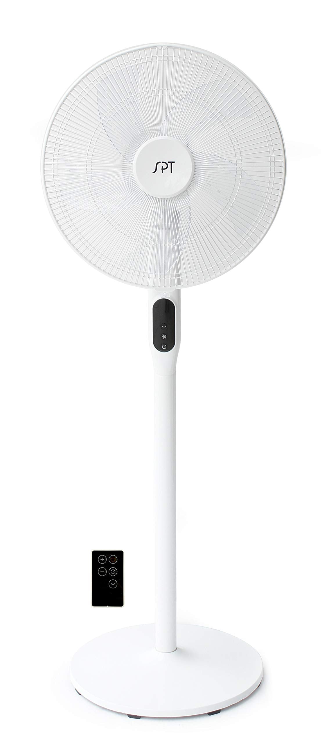 16″ DC-Motor Energy Saving Stand Fan with Remote and Timer – Piano White