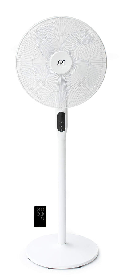 16″ DC-Motor Energy Saving Stand Fan with Remote and Timer – Piano White