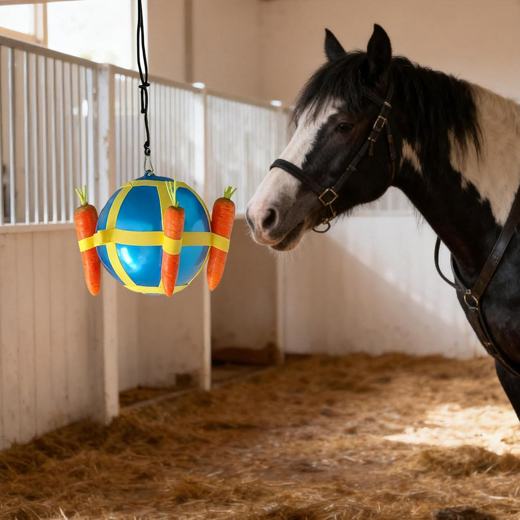 Slow Feed Horse Treat Ball | Enrichment Toy for Play and Stall Entertainment | Jolly Ball for Horses with Carrot
