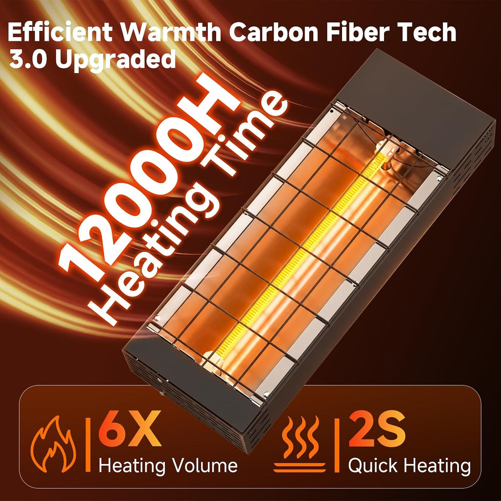 600W Heat Lamp for Chickens, Chicken Coop Heater Carbon Fiber
