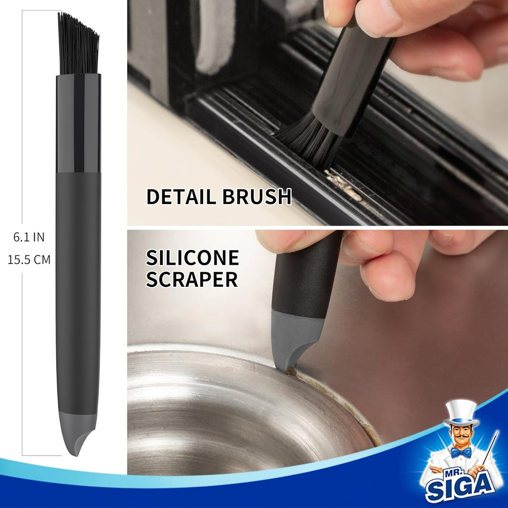 Grout Cleaner Brush Set, Detail Cleaning Brush Set for Tiles, Sinks, Drains, Grout Brush for Edge, Crevice Cleaning