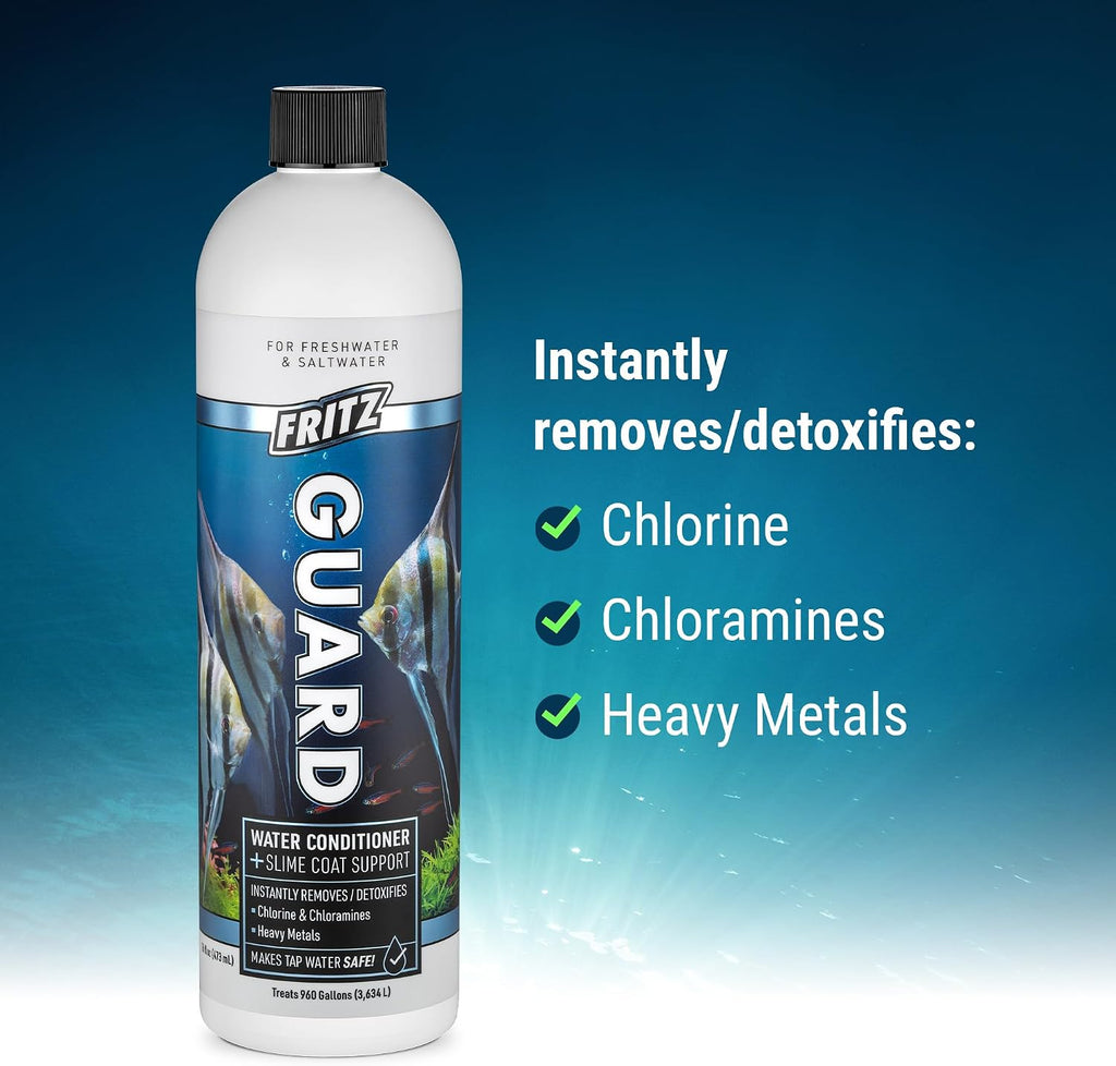 FritzGuard Water Conditioner/Dechlorinator Makes Tap Water Safe for Fresh & Salt Water Aquariums (16-Ounce)